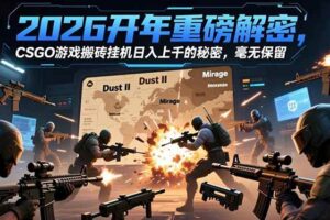 （16904期）2026开年重磅解密，CSGO游戏搬砖挂机日入上千的秘密，毫无保留