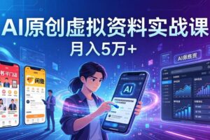 （17657期）AI原创虚拟资料实战课：2026新机会，小红书闲鱼开店，普通人用AI轻松变现，月入5万+