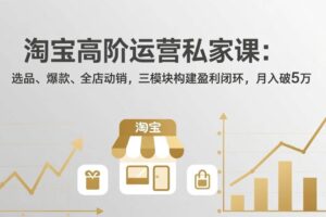 (17904期)淘宝高阶运营私家课(更新26年4月):选品、爆款、全店动销,三模块构建盈利闭环,月入破5万